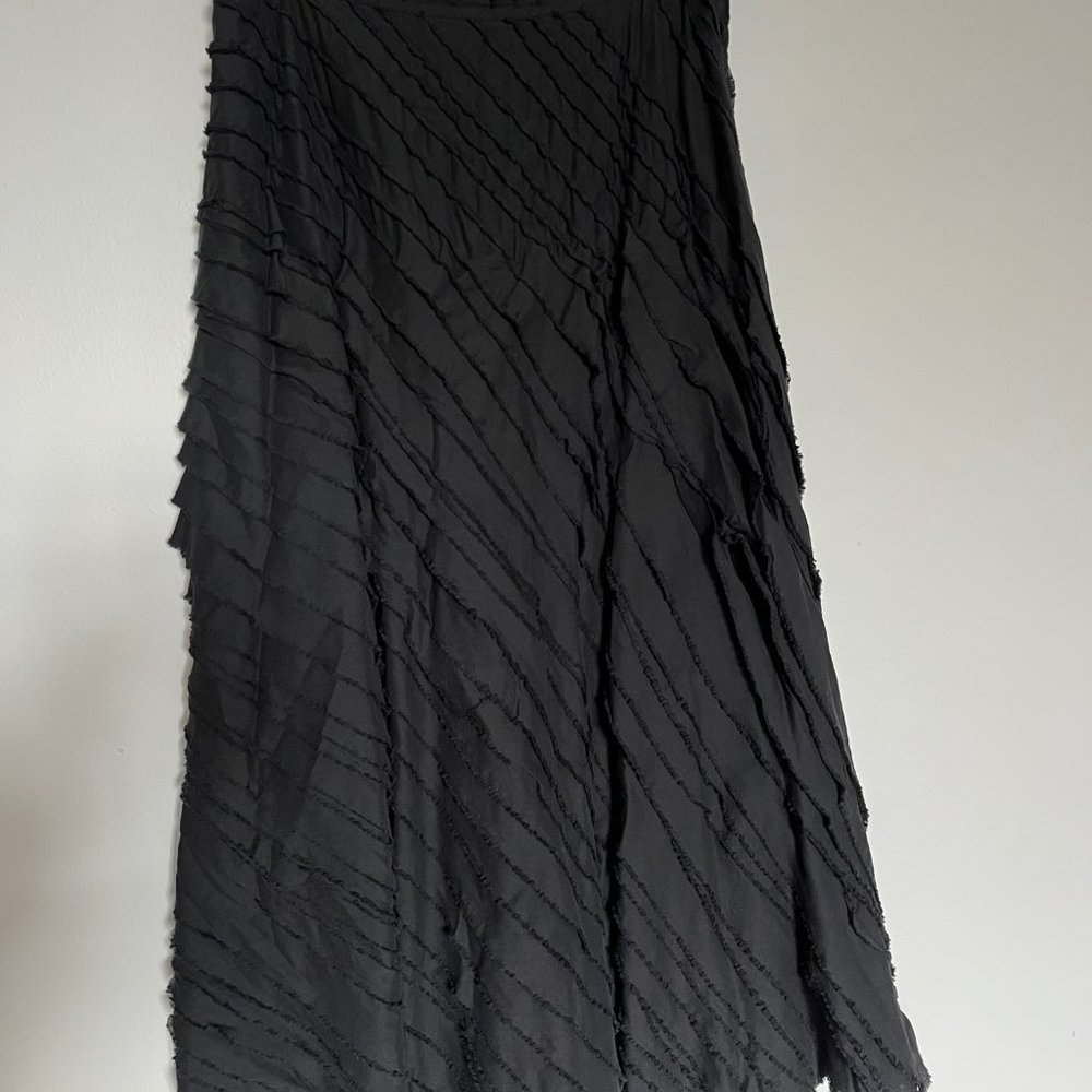 DKNY Pure I Black 100% Cotton Maxi Skirt
